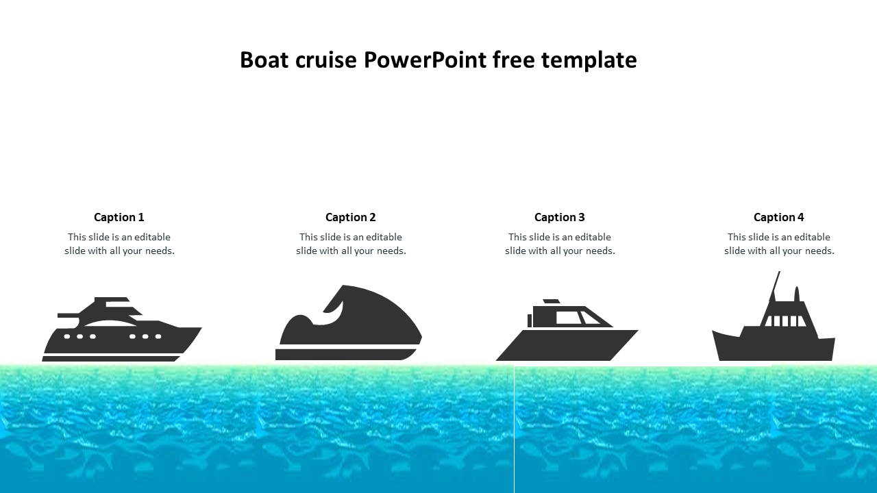 Free - Simple Boat Cruise PowerPoint Free Template-Four Node
